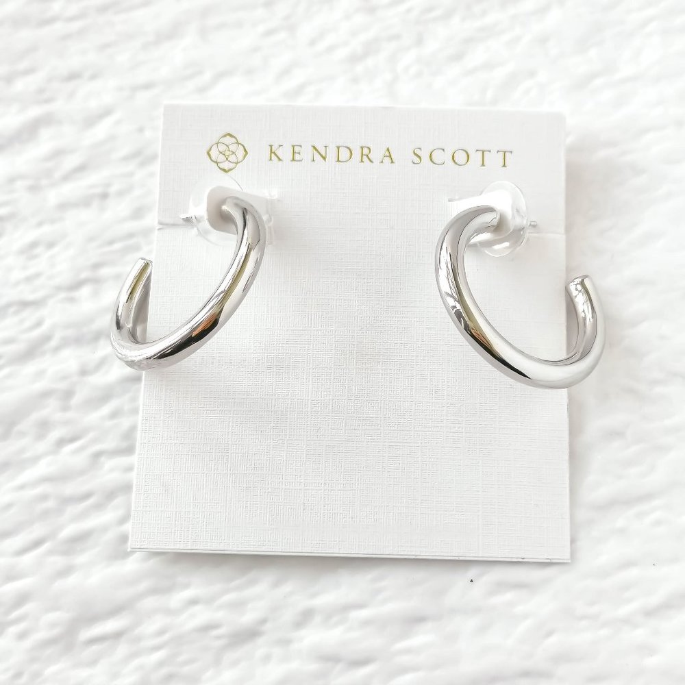 KENDRA SCOTT Colette Silver Hoop Earrings NEW